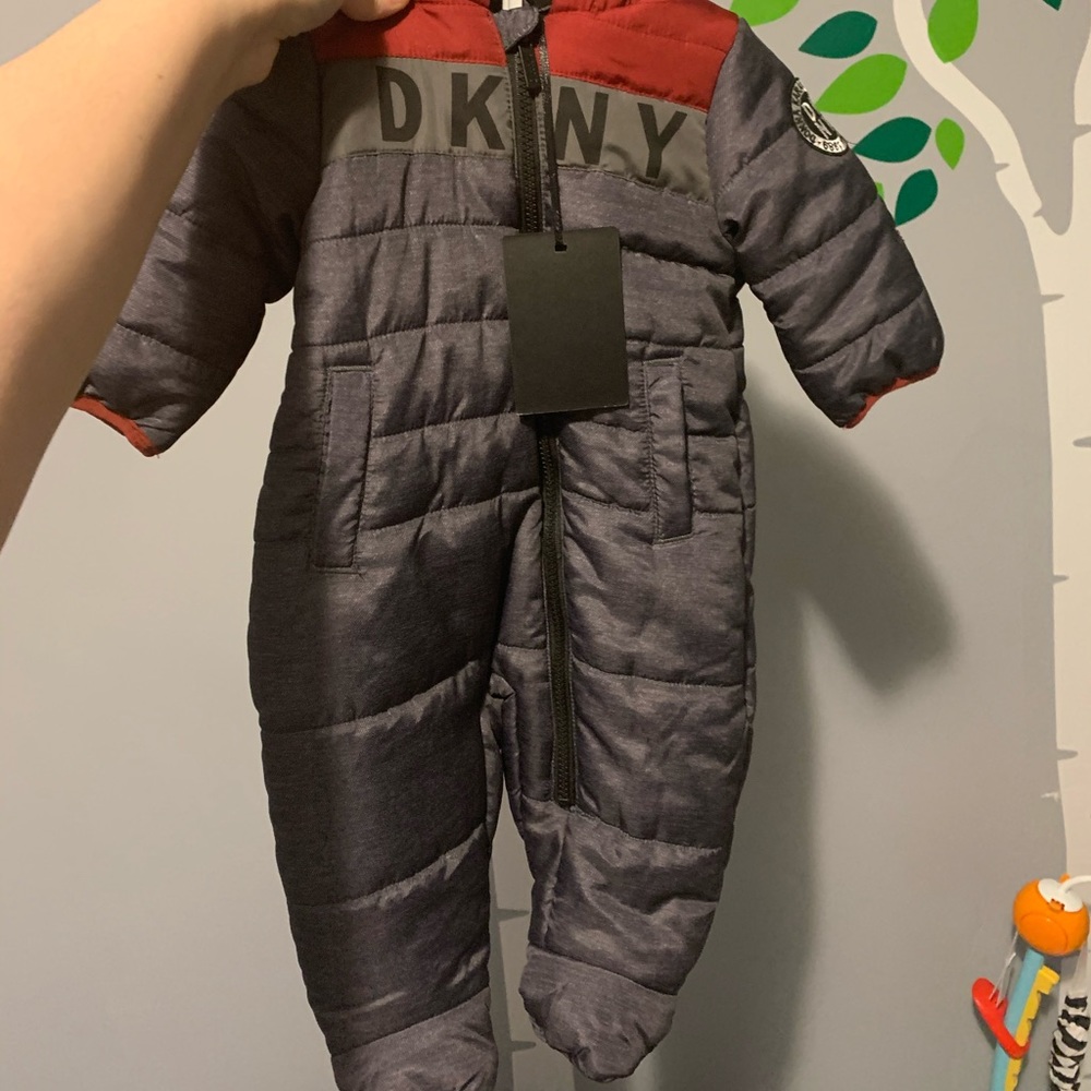 DKNY 3/6 month baby boy footed coat